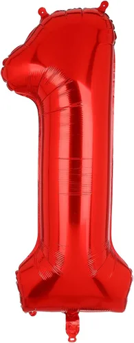 Vista 12 de Globos rojos de 40 pulgadas con números de Mylar para decoración de fiesta de cumpleaños número 10 Globos digitales de helio, 10 suministros