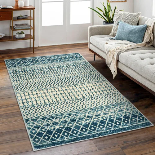 Vista 41 de Alfombra marroquí de área de 2x3 pies, color negro desgastado, alfombra de entrada antideslizante pequeña, suave, de pelo bajo, lavable, tapete