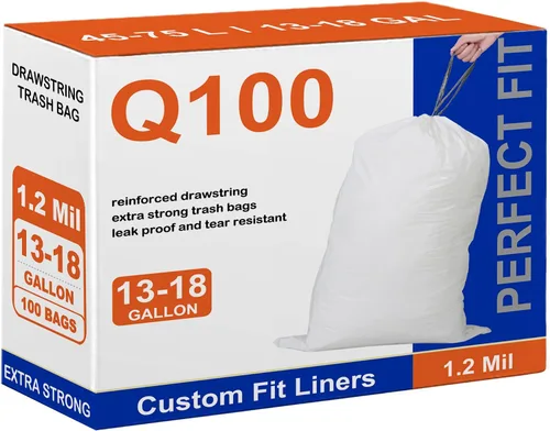 Vista 14 de 200 unidades para Code G Azul y Blanco Compatible con SimpIehuman Code G 8-9 galones 1.2 mil de grosor resistente con cordón reforzado, resistente a
