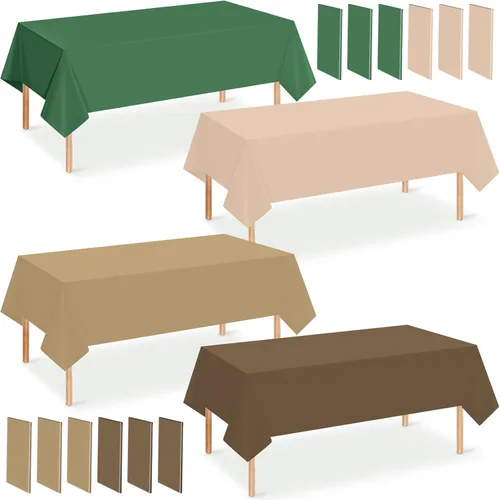 Vista 9 de Paquete de 12 manteles de plástico para baby shower de vaquero para mesas rectangulares, funda de mesa desechable con estampado de vaca, mantel