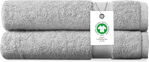 Vista 35 de Toalla de baño de felpa de algodón orgánico de lujo Certificado GOTS y OEKO-TEX Toallas de calidad hotelera premium Tecnología Feather Touch