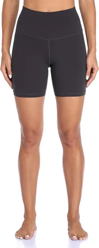 Vista 2 de YUNOGA Pantalones cortos de yoga de cintura alta para mujer, pantalones cortos de ciclismo atléticos de entrenamiento de 6 a 8
