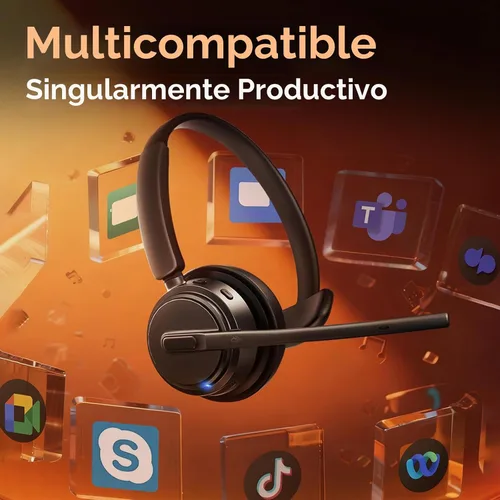 Vista 6 de Auriculares inalámbricos con micrófono para trabajo, auriculares Bluetooth