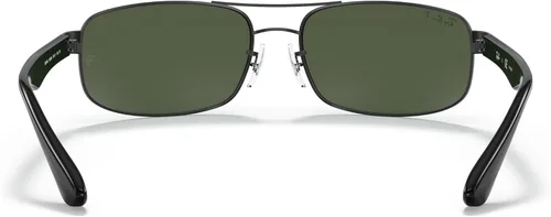 Vista 4 de Ray-Ban Gafas de sol rectangulares RB3445 para hombre Negro/Verde Oscuro Polarizado
