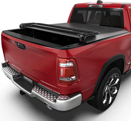 Vista 12 de OEDRO FRP Cubierta Rígida de Tonneau de Triple Pliegue Compatible con Dodge Ram 1500 2009-2024 (Carrocería Clásica y Nueva) Cama de 5.6 pies sin Ram