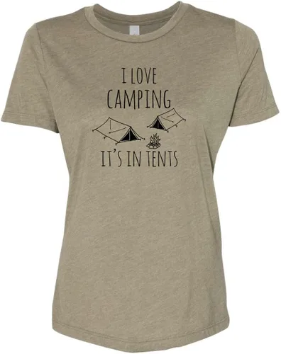 Vista 17 de Cute Women's Screen Printed Crew Neck Tee, Shirts With Sayings, Dusty Blue or Olive