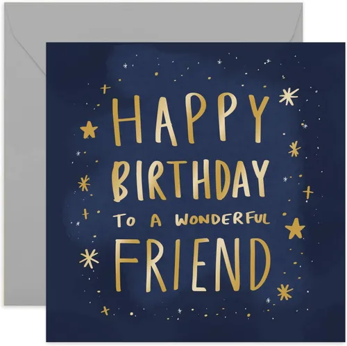 Vista 6 de Old English Co. - Tarjeta de felicitación de cumpleaños increíble para el mejor hermano, tarjeta de felicitación masculina de estrellas cósmicas