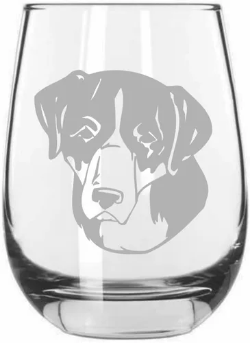 Vista 53 de Shar Pei (chino) - Vaso de vino sin tallo grabado para perro, 15.25 onzas