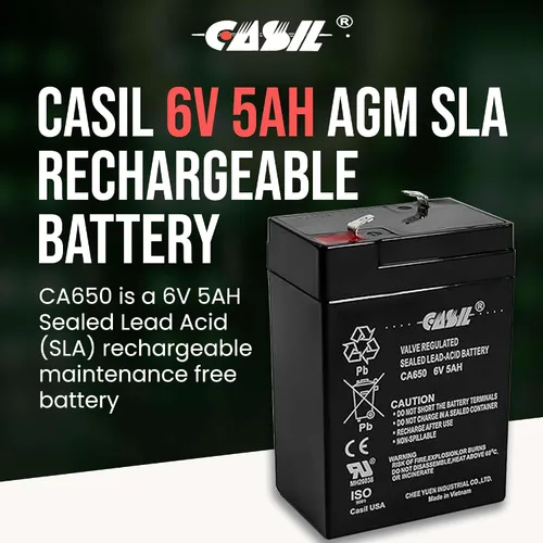 Vista 2 de Casil Batería de repuesto 6v 5ah compatible con Ritar RT645