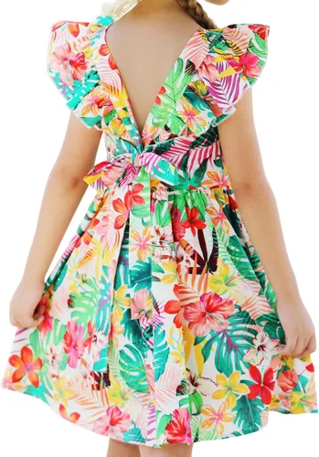 Vista 276 de Vestido de verano para niña, de algodón, con diseño floral
