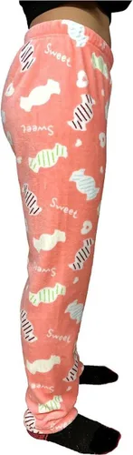 Vista 3 de Yacht & Smith Pantalones de descanso mullidos de forro polar suave para mujer, talla única, estampado de labios