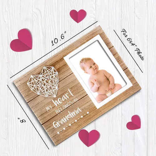 Vista 5 de VILIGHT Marco de fotos para abuela – Regalos para la abuela por primera vez, regalo de anuncio de embarazo para la nueva abuela, foto de 4 x 6