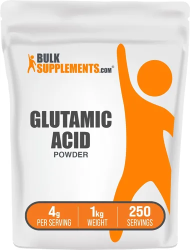 Vista 6 de BulkSupplements. com Polvo de ácido L-glutámico - Suplemento de glutamato, suplemento de aminoácidos - Sin sabor y sin gluten, 0.14 oz por porción