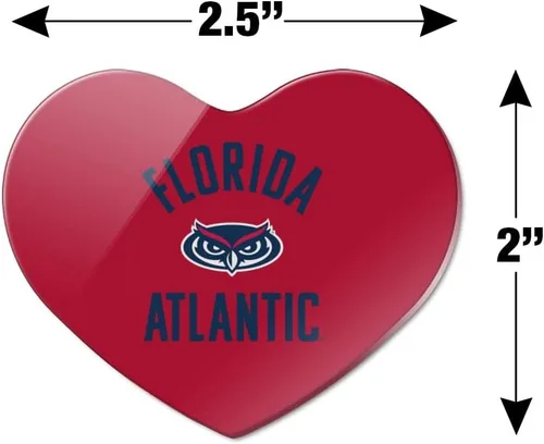 Vista 3 de Imán acrílico del refrigerador del refrigerador de la Florida Atlantic University Owls Heart