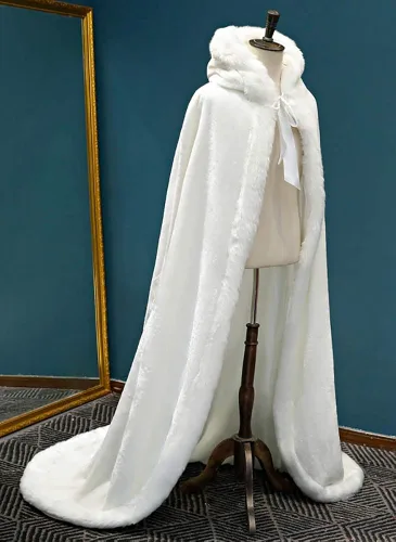 Vista 4 de EllieHouse PF12 - Capa de boda con capucha para mujer