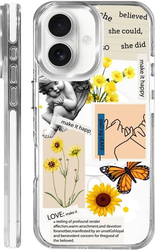 Vista 29 de Funda para iPhone 13 Pro, transparente con bonito patrón de tiburón azul, compatible con Magsafe funda protectora suave para mujeres y niñas (blanco)