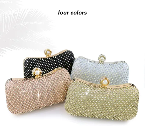 Vista 6 de Bellawish Bolsos de noche de cristal para mujer bolso de mano de perlas de diamantes de imitación para boda fiesta de graduación bolsa de novia