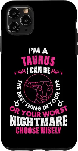 Vista 13 de Funda gráfica para iPhone 13 Pro Max con signo zodiacal divertido soy un tauro