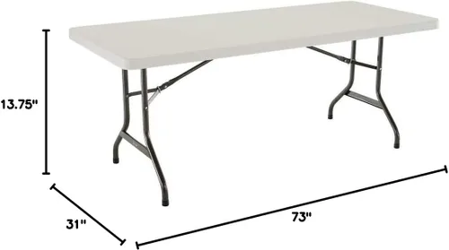 Vista 9 de LIFETIME 42900 Mesa plegable utilitaria, 6 pies, almendra, paquete de 4