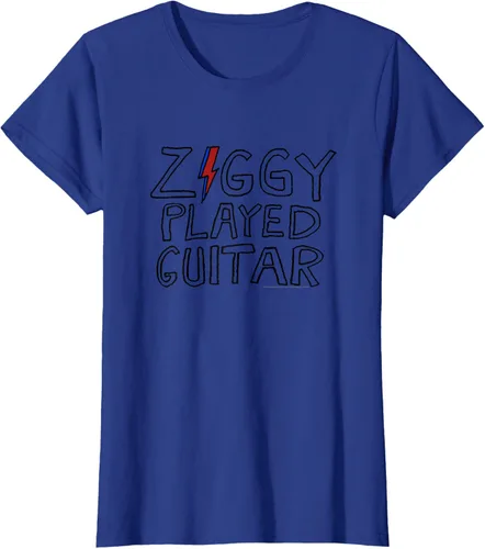 Vista 6 de David Bowie - Ziggy Played Guitar Sketch Lyric Camiseta Blanco