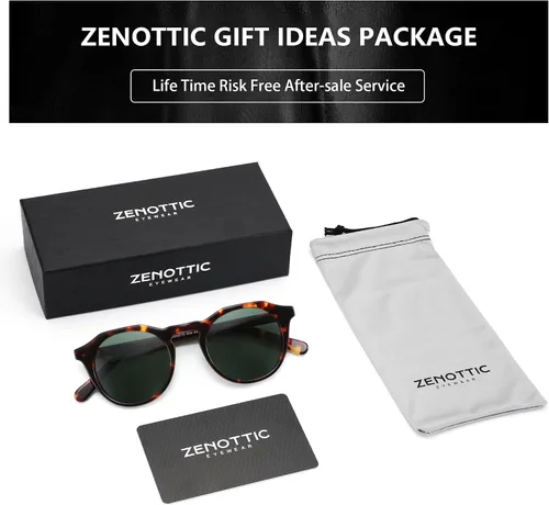 Vista 7 de ZENOTTIC Gafas de sol polarizadas redondas vintage para hombres y mujeres con protección UV400