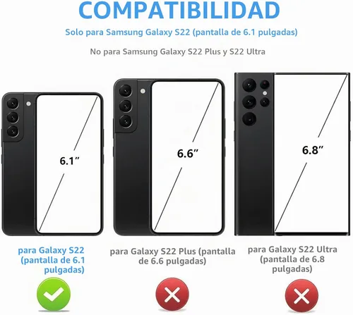 Vista 2 de ONETOP - Funda tipo cartera para Samsung Galaxy S22 con tarjetero, color negro Kickstand,ID/Cash Holder,Case Wallet with Card Slots,Double