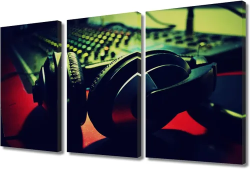Vista 54 de Lienzo decorativo para pared, diseño de DJ Music Mixes the Track HD impreso en pinturas, 2 piezas, imágenes abstractas para sala de estar, obra