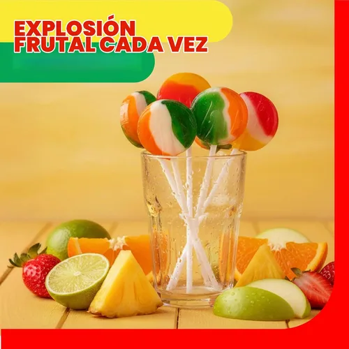 Vista 4 de Paletas de frutas, caramelos duros de frutas surtidas - 40 unidades, paquete de 1 libra