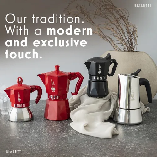 Vista 9 de Bialetti Moon Exclusive - Olla Moka de acero inoxidable de inducción, cafetera de estufa para espresso, cafetera italiana, 4 tomas de café expreso