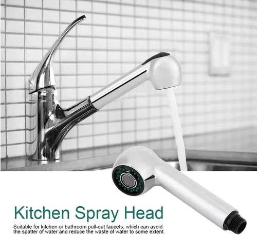 Vista 2 de Reemplazo de cabezal de pulverizador, boquilla de grifo extraíble para ducha alta, rociador para fregadero de cocina, grifo desplegable G1/2 boquilla