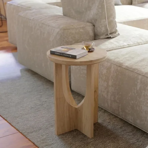 Vista 13 de Relso Aurora - Mesita de noche de madera maciza con estante abierto, mesa de noche con acabado negro, mesa auxiliar para dormitorio, sala de estar