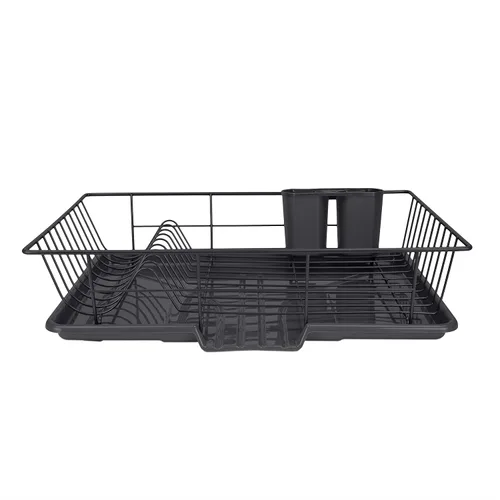 Vista 2 de Home Basics Juego de escurridor de platos, 3 piezas., No aplica, Negro, L