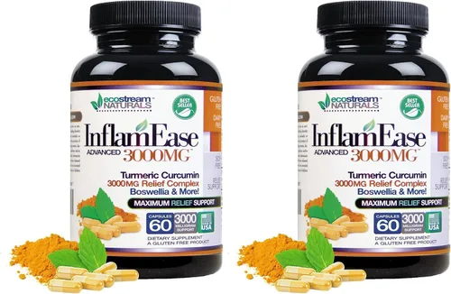 Vista 9 de El original InflamEase uso de día o noche, 3000 mg de triple fuerza, 60 cápsulas