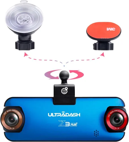 Vista 6 de UltraDash Z3+ Commercial Edition - Cámara de tablero de doble lente para viaje compartido, taxi, camión, ambulancia, policía, conductores