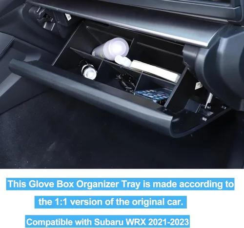 Vista 7 de Daeiclru Organizador de divisores de guantera compatible con Subaru Crosstrek 2024 y Subaru WRX 2022-2024, caja de inserción de ABS, bandeja