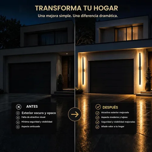 Vista 5 de 2Pack Modern Outdoor Wall Lights Dimmable,23.6" Linear Led Exterior Wall Light,3CCT, Aluminum& PC,IP65-Waterproof, Long Exterior Lighting Fixtures