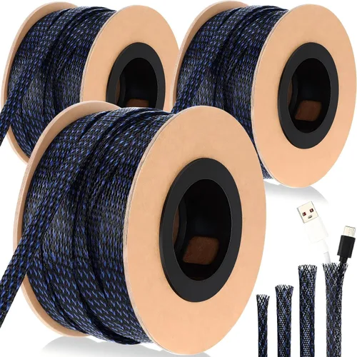 Vista 18 de Pangda Telar de alambre trenzado 1/2 '' X 300 pies, negro-azul 2-Negro-Azul