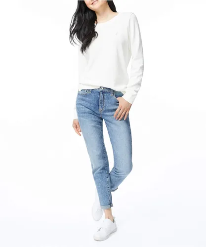 Vista 2 de Nautica Suéter de cuello redondo súper suave para mujer