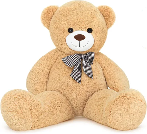 Vista 8 de Oso de peluche gigante de 47", enormes animales de peluche suaves, peluches suaves de 4 pies, gran oso de regalo para niños, novia, día de San Crema