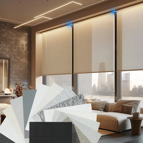 Vista 42 de Persianas motorizadas con control remoto, persianas enrollables opacas completas, funcionan con Homekit Alexa y Google Assistant, persianas solares