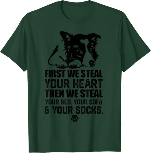 Vista 52 de Border Collie Steal Your Heart Steal Your Bed - Camiseta de sofá, Gris