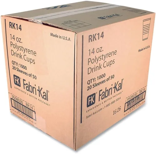 Vista 4 de Fabri-Kal 9508030 RK - Vasos acanalados para bebidas frías de 14 onzas, transparentes, 50 por manga, 20 fundas por caja