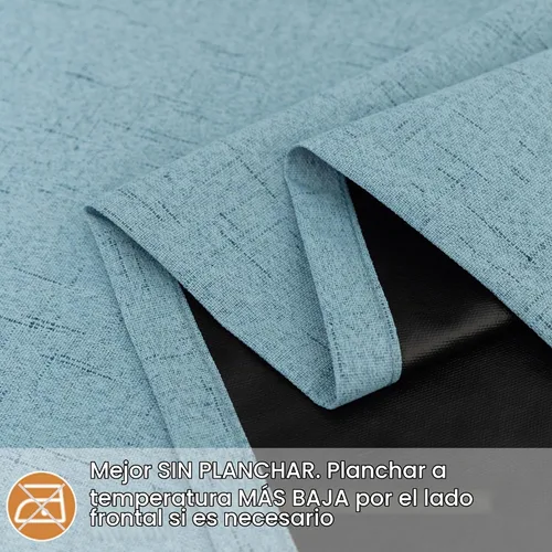 Vista 8 de Cortinas negras de color azul claro de 63 pulgadas de largo para dormitorio, sala de estar, oscurecimiento, 2 paneles con ojales, agujeros costeros