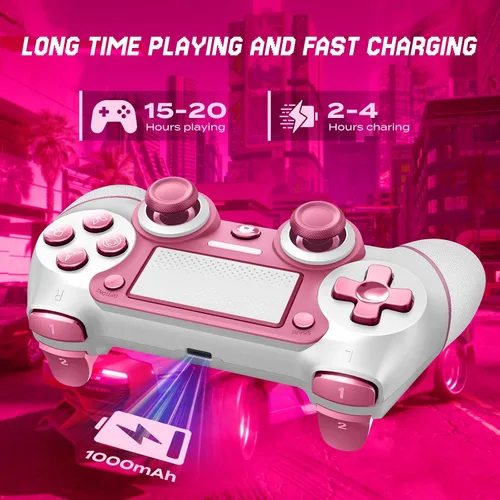 Vista 2 de Wireless Controller Compatible with PS4/Pro/Slim, Black ps4 controller with Dual Vibration, 1000mAh Battery, 6-Axis Motion Sensor, Built-in Speaker