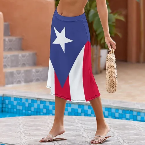 Vista 5 de Falda de bandera de Puerto Rico para mujer, top de verano, talla M