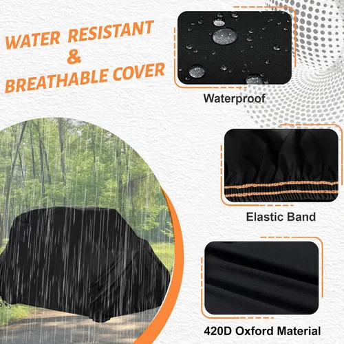 Vista 13 de Cubierta UTV 4 plazas impermeable 420D resistente con cremallera al aire