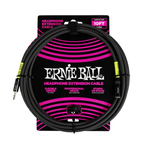 Vista 3 de Ernie Ball Cable de extensión de auriculares 1/4 a 0.138 in 10ft - Negro
