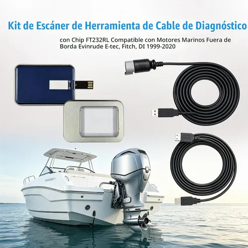 Vista 2 de Kit de escáner de diagnóstico FT232RL compatible con Evinrude E-TEC FICHT DI G2 1999-2020 FT232RL Diagnostic Scanner Kit Fit Evinrude E-TEC FICHT