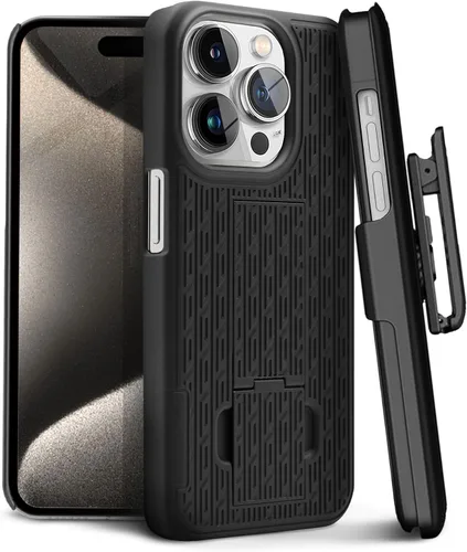 Vista 23 de MOTIVE Funda para iPhone 14, funda con clip para cinturón para Apple iPhone 14, funda protectora delgada y resistente a prueba de golpes con soporte