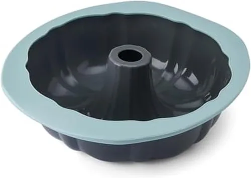 Vista 12 de Chicago Metallic Molde de silicona para magdalenas de 12 tazas, color azul, antiadherente con borde reforzado con alambre, apto para horno hasta 428